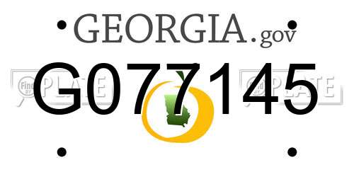 G077145 Georgia License Plate