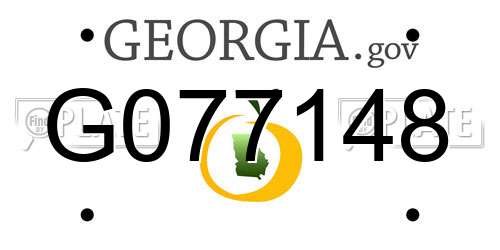 G077148 Georgia License Plate
