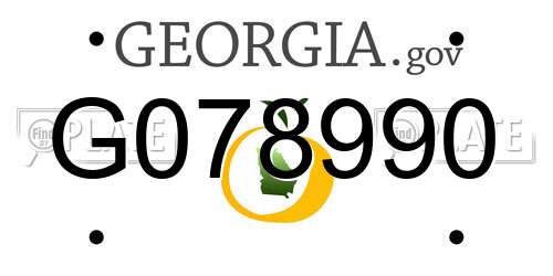 G078990 Georgia License Plate
