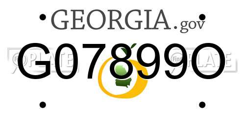 G07899O Georgia License Plate