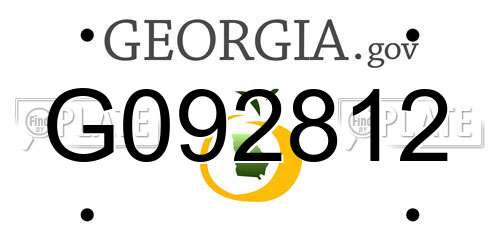 G092812 Georgia License Plate
