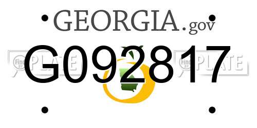 G092817 Georgia License Plate
