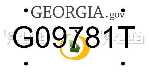 G09781T Georgia License Plate