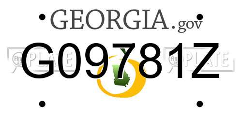 G09781Z Georgia License Plate