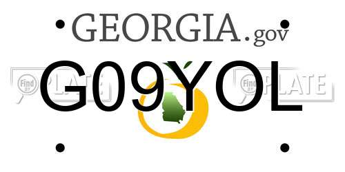 G09YOL Georgia License Plate