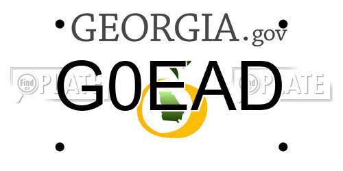 G0EAD Georgia License Plate