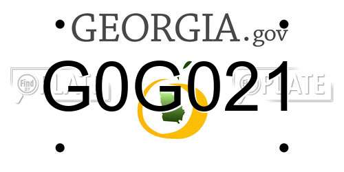 G0G021 Georgia License Plate