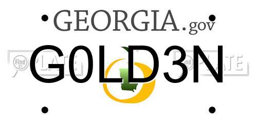 G0LD3N Georgia License Plate