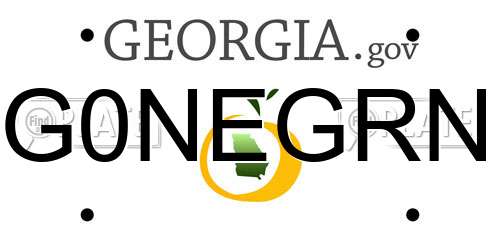G0NEGRN Georgia License Plate