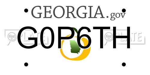 G0P6TH Georgia License Plate