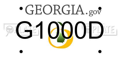 G1000D Georgia License Plate