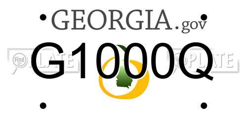 G1000Q Georgia License Plate