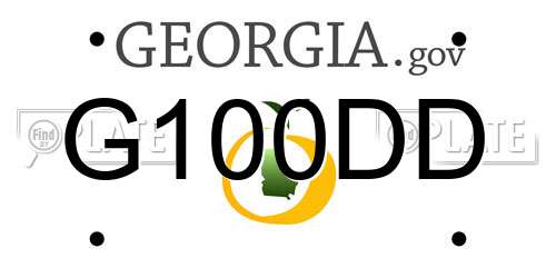 G100DD Georgia License Plate