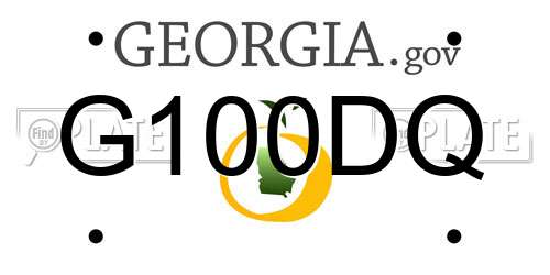 G100DQ Georgia License Plate