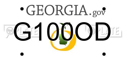 G100OD Georgia License Plate