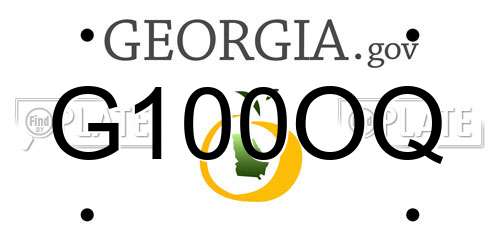 G100OQ Georgia License Plate