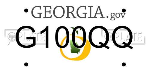 G100QQ Georgia License Plate