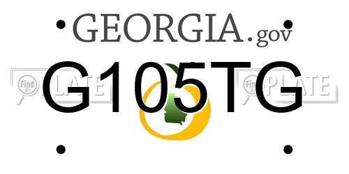G105TG Georgia License Plate