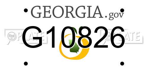 G10826 Georgia License Plate