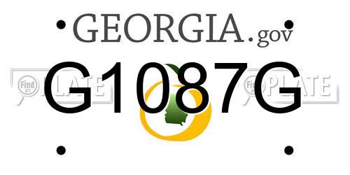G1087G Georgia License Plate