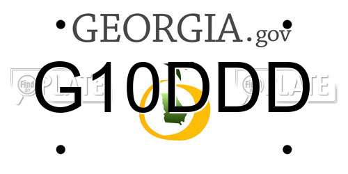G10DDD Georgia License Plate