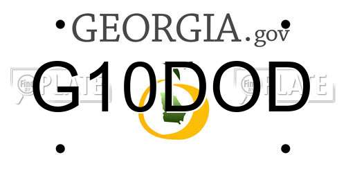 G10DOD Georgia License Plate