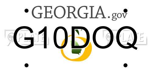 G10DOQ Georgia License Plate