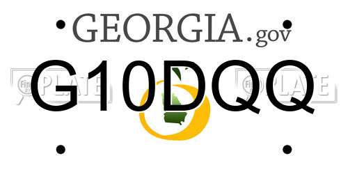 G10DQQ Georgia License Plate
