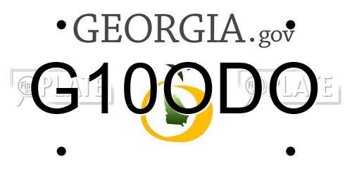 G10ODO Georgia License Plate
