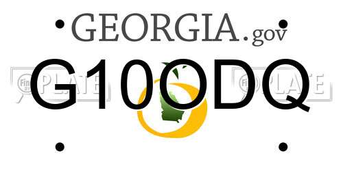 G10ODQ Georgia License Plate