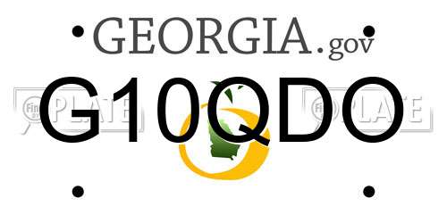 G10QDO Georgia License Plate