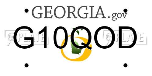 G10QOD Georgia License Plate