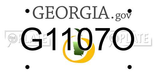 G1107O Georgia License Plate