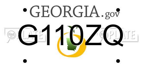 G110ZQ Georgia License Plate