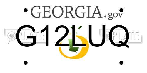 G12LUQ Georgia License Plate