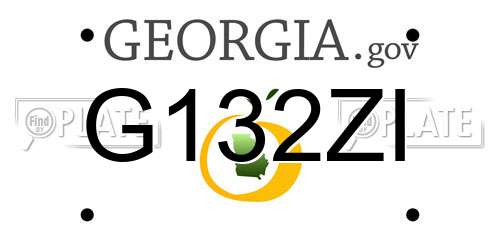 G132ZI Georgia License Plate