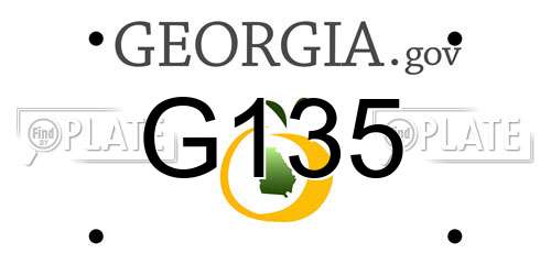 G135 Georgia License Plate