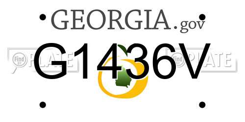G1436V Georgia License Plate
