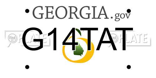 G14TAT Georgia License Plate