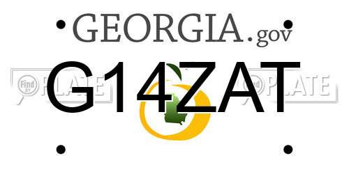 G14ZAT Georgia License Plate