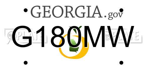 G180MW Georgia License Plate