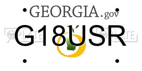 G18USR Georgia License Plate