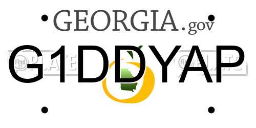 G1DDYAP Georgia License Plate