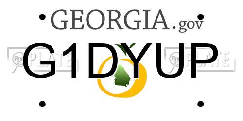 G1DYUP Georgia License Plate