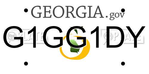 G1GG1DY Georgia License Plate