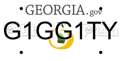 G1GG1TY Georgia License Plate