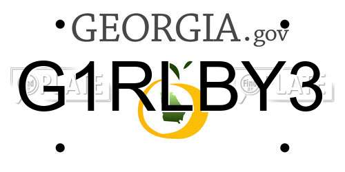 G1RLBY3 Georgia License Plate