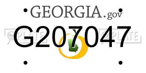 G207047 Georgia License Plate