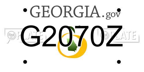G2070Z Georgia License Plate