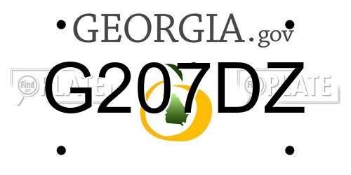 G207DZ Georgia License Plate